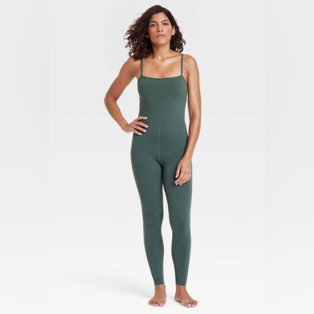 All In Motion Everyday Soft Active Bodysuit Unitard Open Back Green | NWT! - Picture 2 of 14